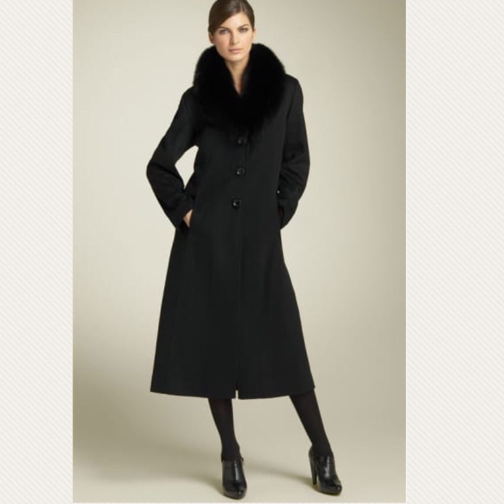 🌟HP! 🧚‍♀️NWT Fox Fur Cashmere Coat - Picture 2 of 7
